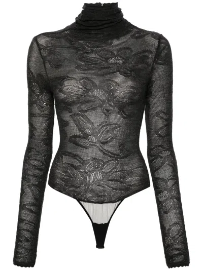 Pre-owned Gianfranco Ferre 2000s Fine-knit Bodysuit In Grey