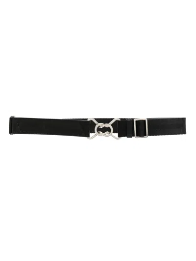 Pre-owned Gianfranco Ferre 2000s Logo-buckle Waist Belt In Black