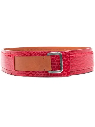 Pre-owned Gianfranco Ferre 2000s Snakeskin-effect Two-tone Belt In Pink