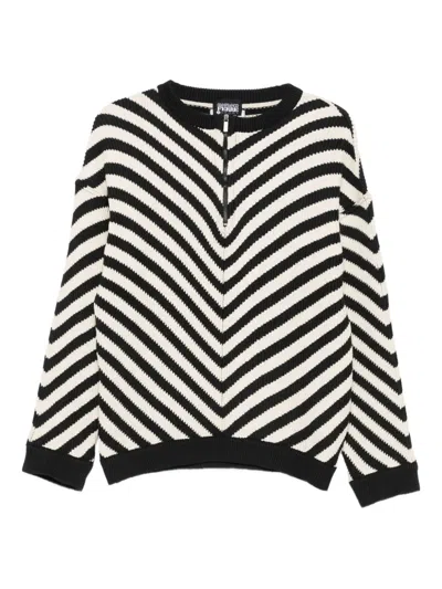 Pre-owned Gianfranco Ferre 2000s Striped Sweater In Neutral