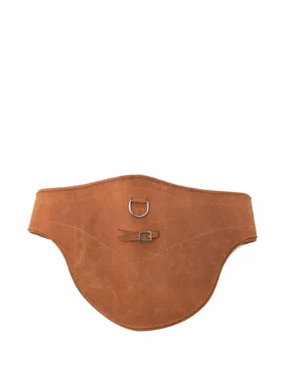 Pre-owned Gianfranco Ferre 2006 Multi-buckle Corset Belt In Brown