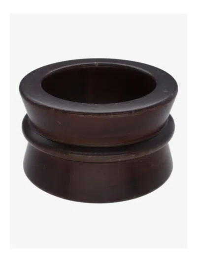 Pre-owned Gianfranco Ferre 2023 Hourglass Wood Bracelet In Brown