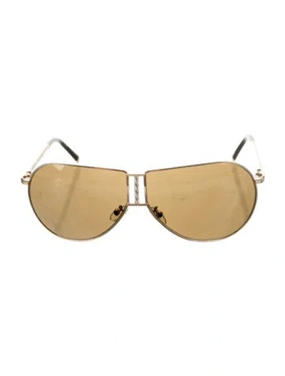 Pre-owned Gianfranco Ferre Aviator Tinted Sunglasses In Gold