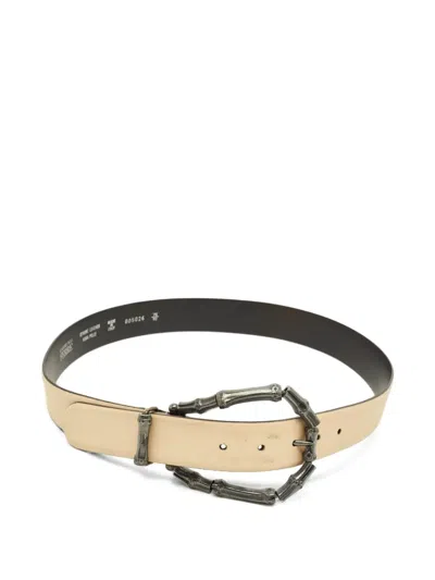 Pre-owned Gianfranco Ferre Bamboo-effect Buckle Belt In Neutral