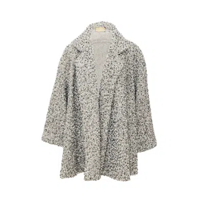 Gianfranco Ferre Beaded Herringbone Coat - '80s In Gray