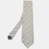 Gianfranco Ferre Beige Striped Linen Silk Tie In Beige