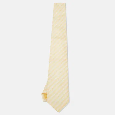 Pre-owned Gianfranco Ferre Beige Striped Silk Jacquard Classic Tie