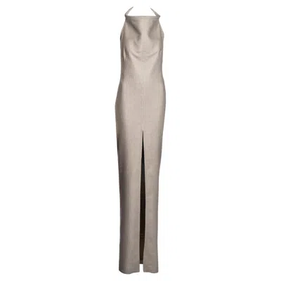 Pre-owned Gianfranco Ferre Beige Wool Column Dress, Fw 1999 In Brown