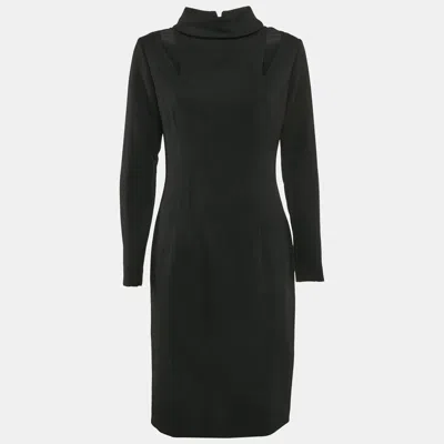 Gianfranco Ferre Black Crepe Turtle Neck Short Dress