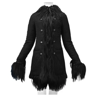 Pre-owned Gianfranco Ferre Black Goat Fur Coat