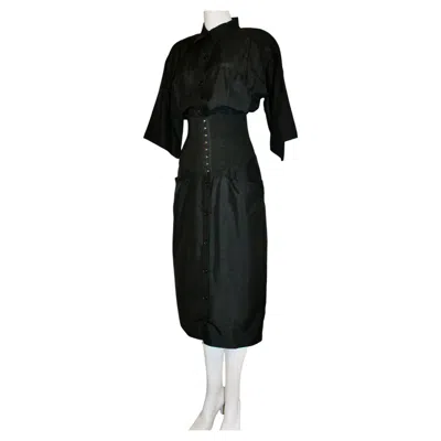 Pre-owned Gianfranco Ferre Black Silk Dress
