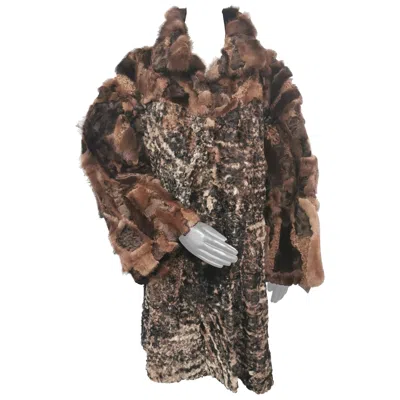 Pre-owned Gianfranco Ferre Brand New Vintage  Mix Lamb Mink Fur (16/l) ~no Duties In Brown