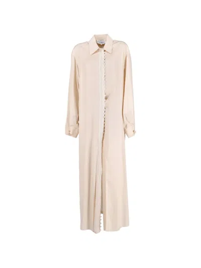 Pre-owned Gianfranco Ferre Buttoned-detail Midi Dress In Neutral