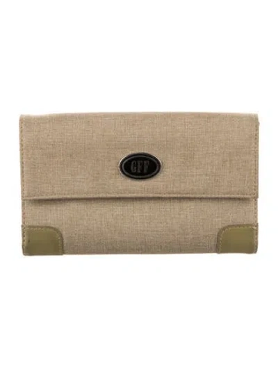 Pre-owned Gianfranco Ferre Canvas Printed Wallet In Neutrals