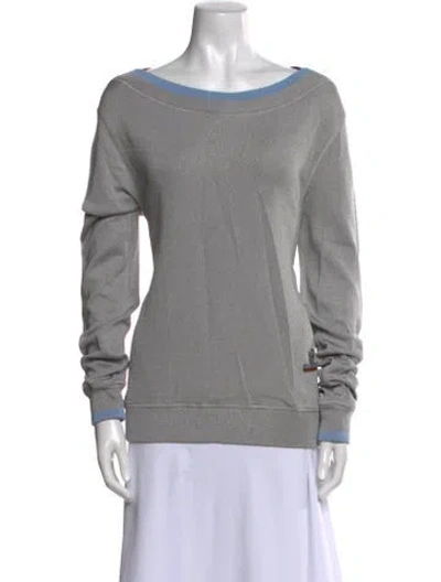 Pre-owned Gianfranco Ferre Cowl Neck Long Sleeve Sweatshirt In Gray