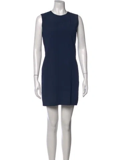 Pre-owned Gianfranco Ferre Crew Neck Mini Dress In Blue