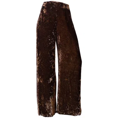 Pre-owned Gianfranco Ferre Crushed Brown Velvet Pants