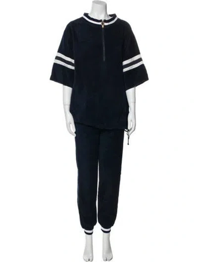 Pre-owned Gianfranco Ferre Crystal Embellishments Pant Set In Blue