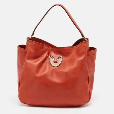 Pre-owned Gianfranco Ferre Dark Orange Leather Hobo