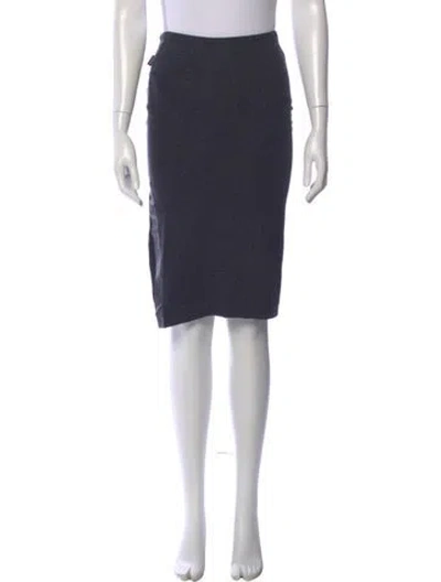 Pre-owned Gianfranco Ferre Embroidered Accent Knee-length Skirt In Gray