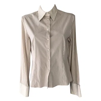 Pre-owned Gianfranco Ferre Ferre' 70s Striped Shirt In Brown