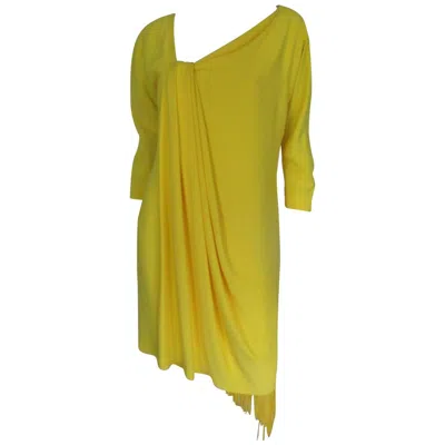 Pre-owned Gianfranco Ferre Fringed Yellow Dress