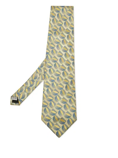 Pre-owned Gianfranco Ferre Geometric-pattern Tie In Yellow