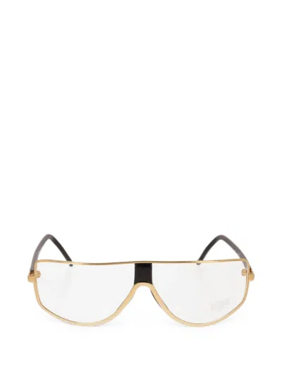 Pre-owned Gianfranco Ferre Gff 19 Geometric-frame Glasses In Gold