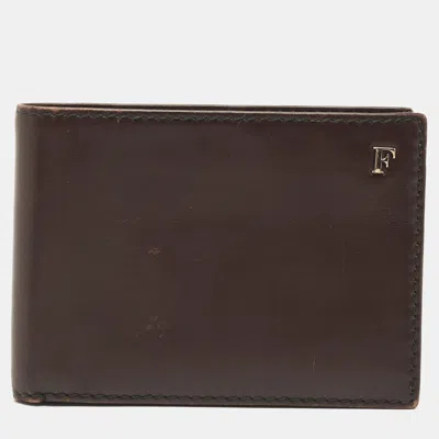 Gianfranco Ferre Leather Bifold Wallet In Brown