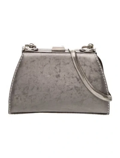 Pre-owned Gianfranco Ferre Leather Clutch In Gray