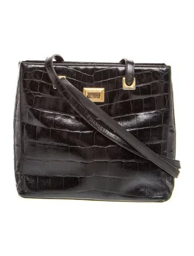 Pre-owned Gianfranco Ferre Leather Shoulder Bag In Black