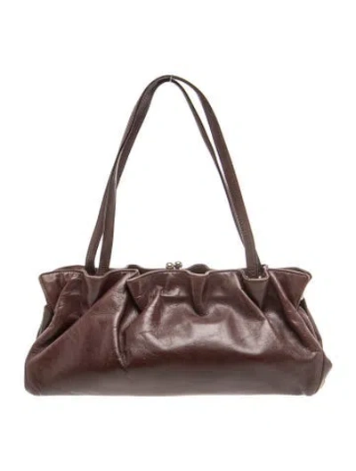 Pre-owned Gianfranco Ferre Leather Shoulder Bag In Brown