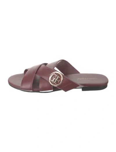 Pre-owned Gianfranco Ferre Leather Slides In Burgundy