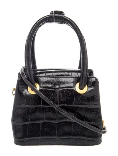 Pre-owned Gianfranco Ferre Leather Top Handle Bag In Black