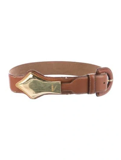 Pre-owned Gianfranco Ferre Leather Waist Belt In Brown