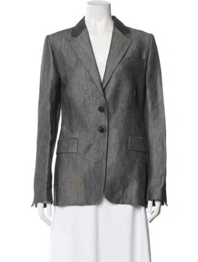 Pre-owned Gianfranco Ferre Linen Blazer In Black