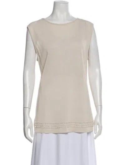 Pre-owned Gianfranco Ferre Linen Crew Neck Top In Neutral