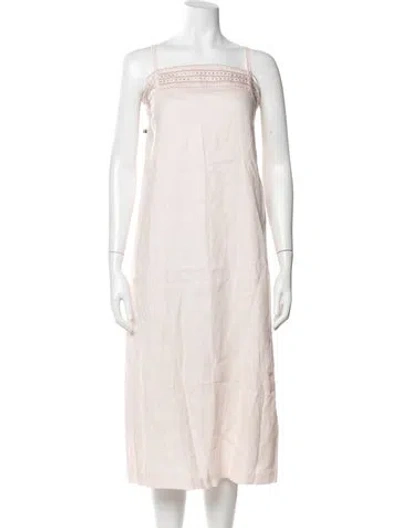 Pre-owned Gianfranco Ferre Linen Midi Length Dress In Neutral