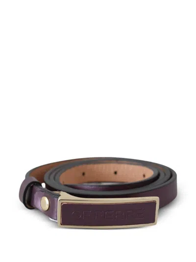 Gianfranco Ferre Logo-buckle Skinny Belt In Brown