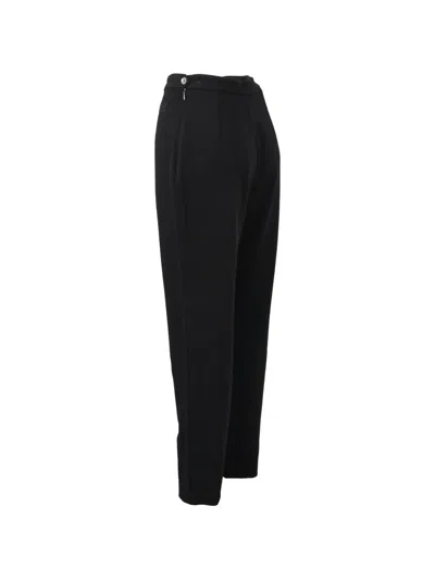 Pre-owned Gianfranco Ferre Logo-embroidered Trousers In Black