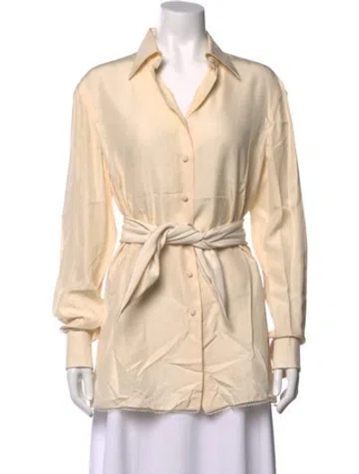 Pre-owned Gianfranco Ferre Long Sleeve Button-up Top In Neutral
