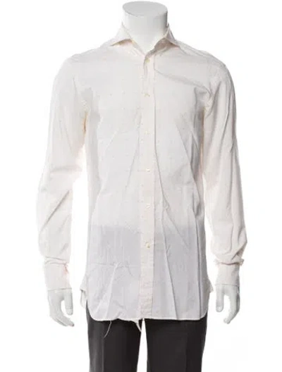 Pre-owned Gianfranco Ferre Long Sleeve Tuxedo Shirt In White