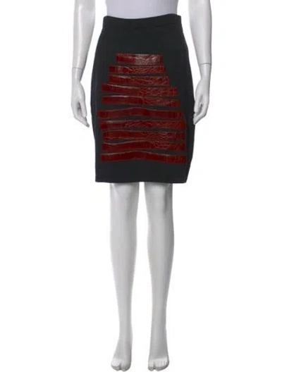 Pre-owned Gianfranco Ferre Merino Wool Knee-length Skirt In Black