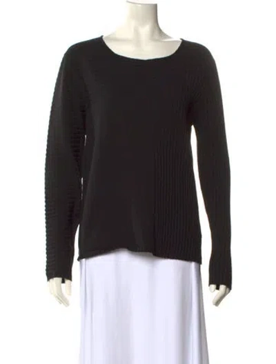 Pre-owned Gianfranco Ferre Merino Wool Scoop Neck Sweater W/ Tags In Black