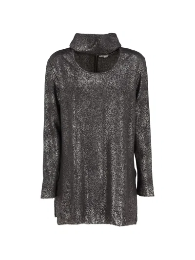 Pre-owned Gianfranco Ferre Metallic High Neck Top In Black
