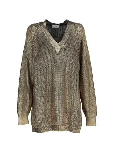 Pre-owned Gianfranco Ferre Metallic Jumper In Gold