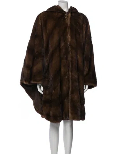 Pre-owned Gianfranco Ferre Mink Fur Coat In Brown