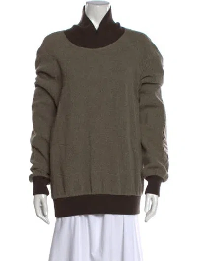 Pre-owned Gianfranco Ferre Mock Neck Long Sleeve Sweatshirt In Green