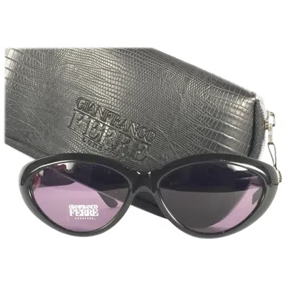 Pre-owned Gianfranco Ferre New Vintage Gianfranco Ferré Black & Rhinestones 1990's Made In Italy Sunglasses