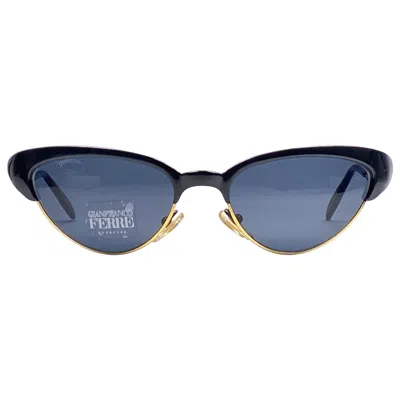 Pre-owned Gianfranco Ferre New Vintage Gianfranco Ferré Gff 367 Gold / Black Cat Eye 1990 Italy Sunglasses